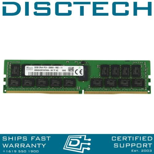 Sk Hynix Hma84Gr7Cjr4N-Vk 32Gb Ddr4 Pc4-21300 2666Mhz 2R Ecc Rdimm Ram Memory