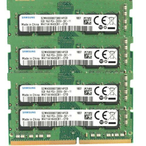 Samsung 32Gb (4X 8Gb) Ddr4 2666Mhz Pc4-21300 Sodimm Memory Ram M471A1K43Cb1Ctd