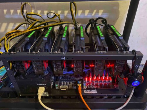Bitcoin Mining Rig With Six Nvidia Geforce Rtx 2080 Super Non Lhr Graphic Cards