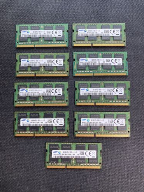 Nine (9) Samsung 8Gb 2Rx8 Ddr3 Pc3L-12800S So-Dimm Laptop Memory Ram - Tested