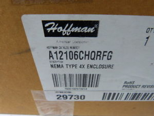 Hoffman A12106CHQRFG Wall-Mount Fiber Glass 12x10x6 Enclosure  NEW IN BOX