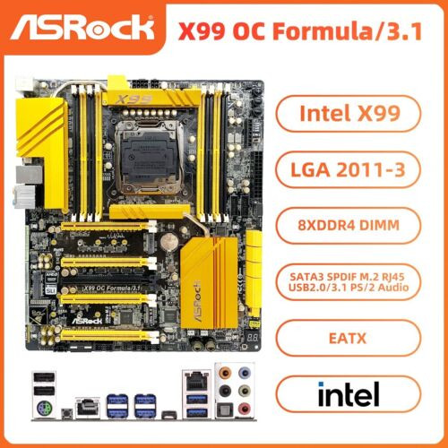 Asrock X99 Oc Formula/3.1 Motherboard Intel X99 Lga2011-3 Ddr4 Sata3 M.2 Spdif