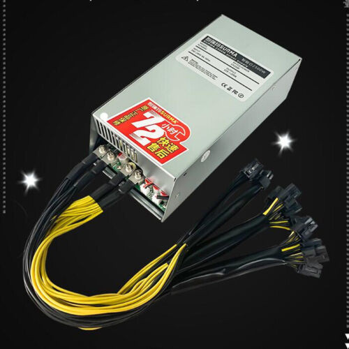 Ddual Fan 2500W Modular Mining Miner Power Supply 106Pins Mining Rig Fan 220V