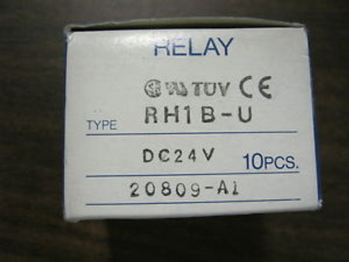 Rh1B-Udc24V Qty 10 Idec Power Relay, Spdt, 24Vdc, 10A, Plug In New Fact Box