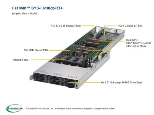 Usa Seller Supermicro Sys-F618R2-R72Pt+ 4U Superserver