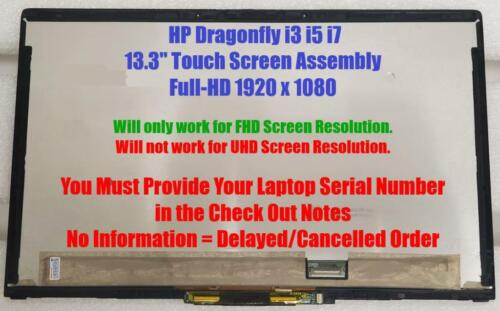 Hp Dragonfly I7-8665U L74089-001 13.3" Fhd Touch Screen Assembly