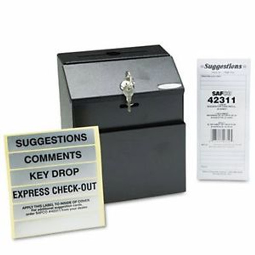 Safco Steel Suggestion/Key Drop Box with Locking Top, 7 x 6 x 8 1/2 (SAF4232BL)