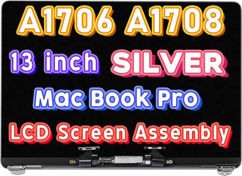 New Lcd Screen Display Assembly Silver Macbook Pro 13" A1706 A1708 2016 2017 A++