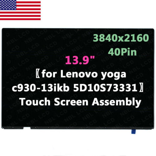 13.9" 3840X2160 40Pin For Lenovo Yoga C930-13Ikb Touchscreen Assembly With Bezel