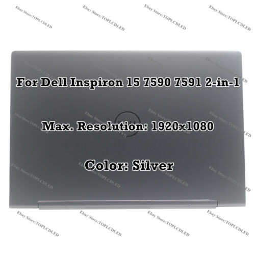 15.6" Dell Inspiron 15 7590 2-In-1 Fhd Lcd Touch Screen Assembly Complete Silver