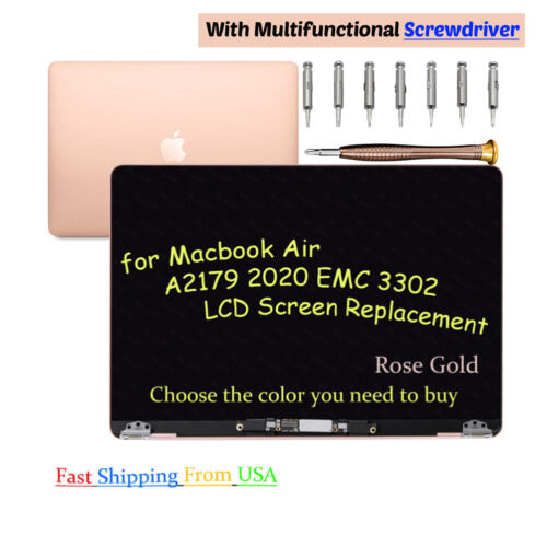 For Apple Macbook Air 13" A2179 2020 Retina Rose Gold Lcd Screen Emc 3302 Panel
