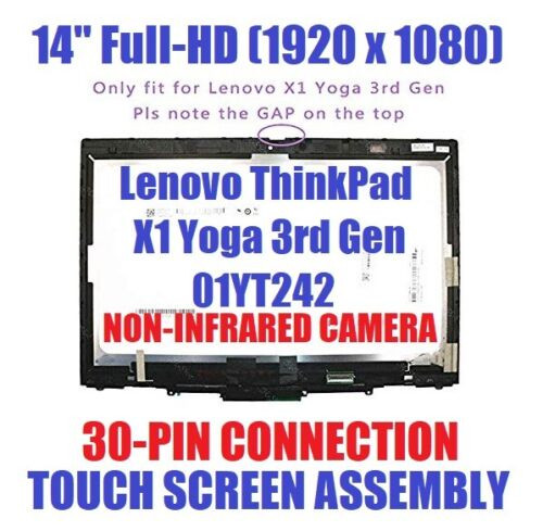 14" Fhd Lcd Led Screen Touch Assembly Thinkpad X1 Yoga 3Rd Gen Fru 01Yt242