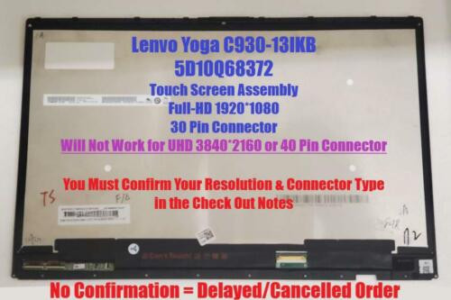 Lenovo 13.9" Led Fhd Replacement Lcd Touch Assembly 5D10S73319