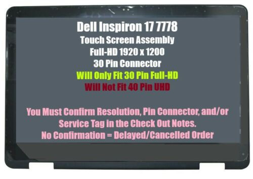 Dell Inspiron 17 7779 Lcd Touch Display Screen Assembly Replacement 17.3" Fhd