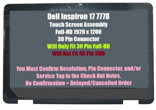 Dell Inspiron 17 7773 17.3" Led Fhd Lcd Display Touch Screen Digitizer Assembly