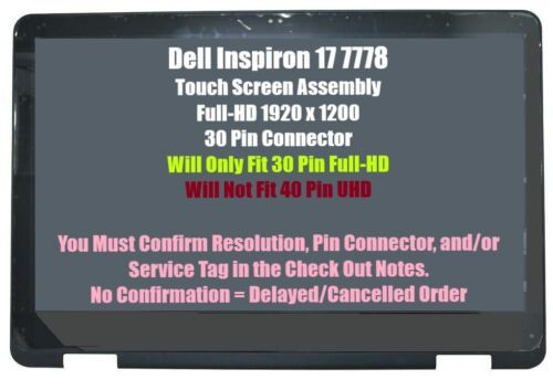 17.3" Lcd Touch Screen Dell Inspiron 17 7773 Digitizer Assembly Bezel Fhd