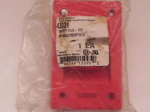 New Brad Harrison 43321 Safety Plug-Red 4P Angle Recept