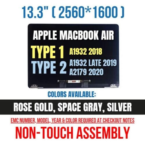 Apple Macbook Air 13" A1932 Mid 2019 Mvfh2Ll/A Lcd Screen Space Gray 661-12586