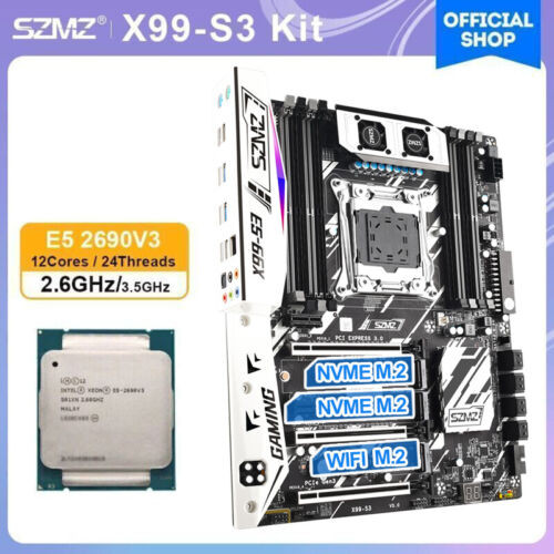 X99-S3 Motherboard Kit With Xeon E5 2690 V3 Processor 2.6Ghz 12 Cores 24 Ths