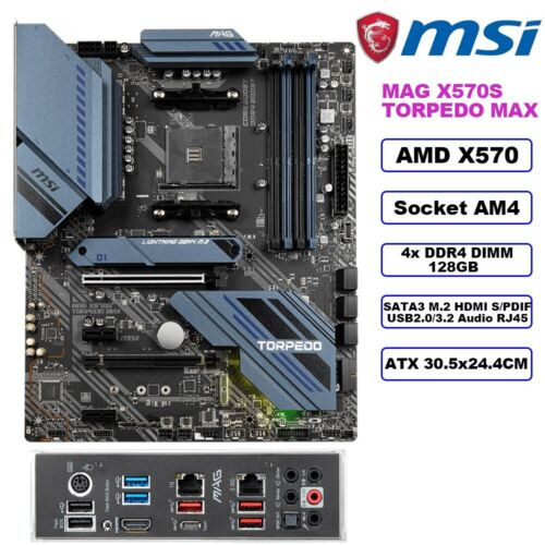 Msi Mag X570S Torpedo Max Motherboard Atx Amd X570 Am4 Ddr4 128Gb Sata3 Hdmi M.2