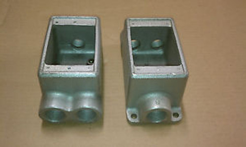 Lot of 2 CROUSE-HINDS FDCC2 3/4 Cast Single Gang Device Box CONDULET