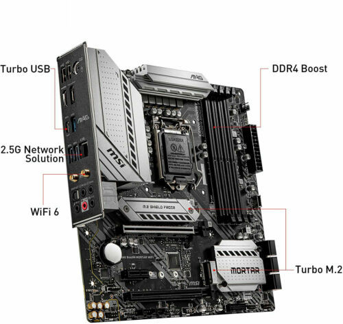 For Msi Mag B460M Mortar Wifi System Board Lga1200 Ddr4 128G Dp Hdmi M-Atx Board