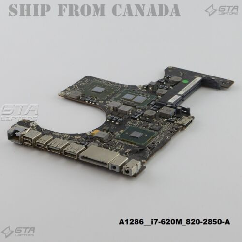Apple Macbook Pro 2010 A1286 Motherboard I7-620M 2.66Ghz 820-2850-A 21Pwfmb00P0