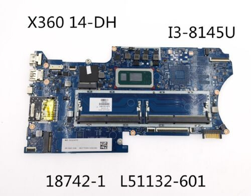 For Hp X360 14-Dh Motherboard I3-8145U Cpu 448.0Gg03.0011 L51132-001 L51132-601