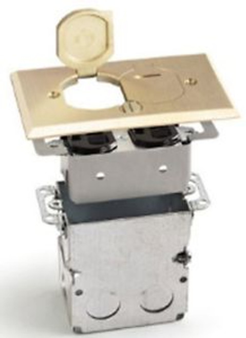 LEW ELECTRIC BRASS FLOOR BOX FLIP COVER PLATE