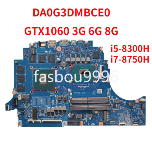 Da0G3Dmbce0 Motherboard For Hp 15-Dc Original With I5 I7-8750H Gtx1060 3G 6G 8G