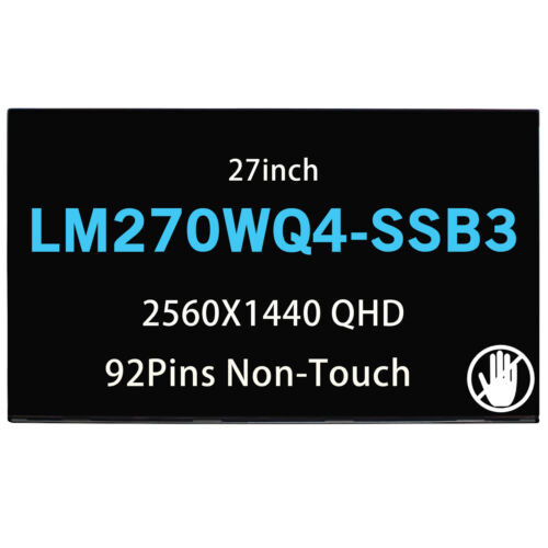 New 27In Lcd Screen Lm270Wq4-Ssb3 Lm270Wq4(Ss)(B3) 2560X1440 Qhd 92Pins Display