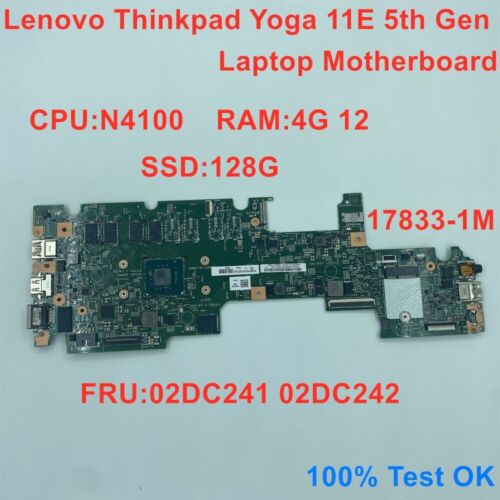 Lenovo Thinkpad Yoga 11E 5Th Gen Motherboard 17833-1M Cpu N4100 4G 128G 02Dc242