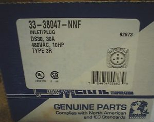 Meltric Inlet Plug Ds30, 30A, 33-38047-Nnf - 60 Day Warranty