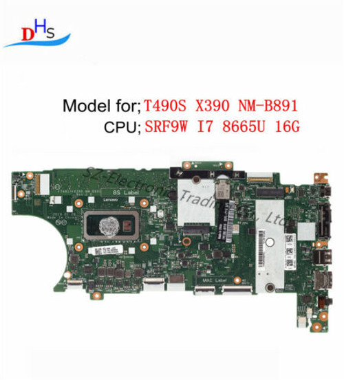 01Hx946 For Lenovo Thinkpad T490S X390 Motherboard Nm-B891 I7-8665U 16Gb
