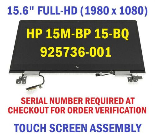 Hp Envy 15M-Bp112Dx 15.6" Lcd Touch Complete Screen Assembly 1920X1080