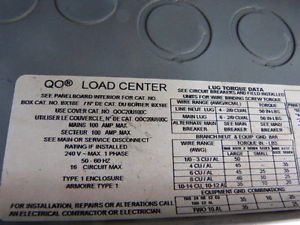 Square D Q0C30US Load Panel Enclosure - Cover Missing  WOW