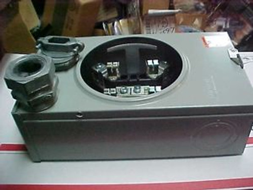 DURHAM TYPE 3R - 200 AMP METER ENCLOSURE UNUSED WITH TOP AND BOTTOM CONNECTORS.