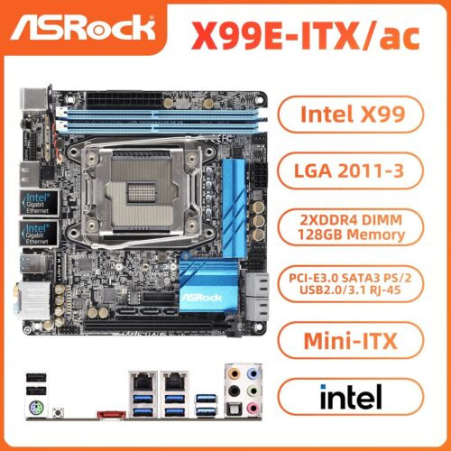 Asrock X99E-Itx/Ac Motherboard Mini-Itx Intel X99 Lga2011-3 Ddr4 Sata3 Spdif
