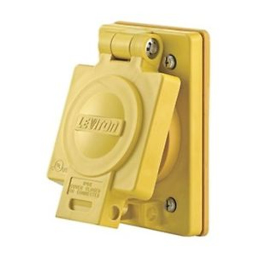 Weatherproof Cover, 30A Locking, Yellow