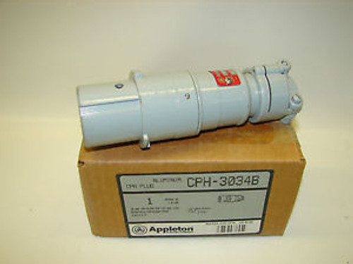 New Appleton Cph-3034B  30 Amp, 3 Wire, 4 Pole, 3 Phase Plug Explosion Proof