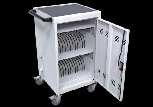 Fastness And Durable Steel Construction White Mobile Charging Cart Cabinet