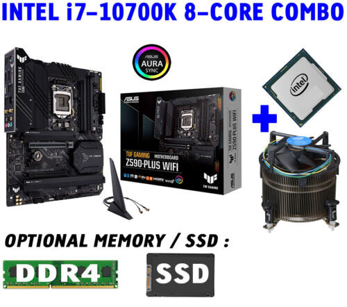 Intel I7-10700K Cpu + Asus Tuf Gaming Z590-Plus Wifi Motherboard+Ddr4+Ssd Combo