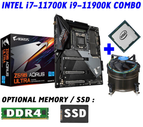 Intel I9-11900K I7-11700K Cpu + Gigabyte Z590 Aorus Ultra Wifi Motherboard Combo