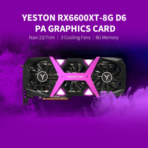 Yeston Rx6600Xt-8G D6 Pa Gaming Graphics Card With 8G 128Bit Gddr6 Memory 3 Fans