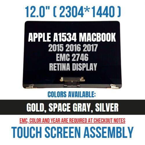 12" A1534 Macbook 2017 12" Lcd Screen Panel Gold