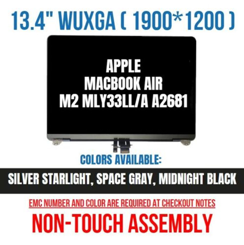 13.6" Led Lcd Full Display Assembly Apple Macbook Air M2 2022 A2681 Emc 4074