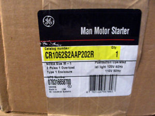 GE General Electric Manual Motor Starter Type 1 Enclosure CR1062S2AAP202R Size 1