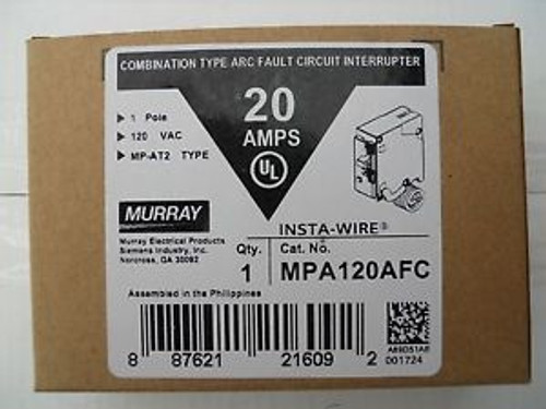 2 Murray MPA120AFC 20Amps single pole Circuit Breaker Arc Fault Combination.