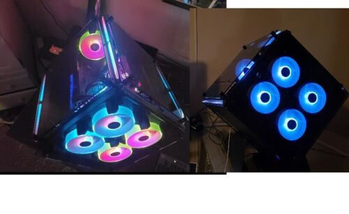 Azza Cube Rgb Lighting Gaming Computer Case And Tempered Glass 5 Cooling Fans