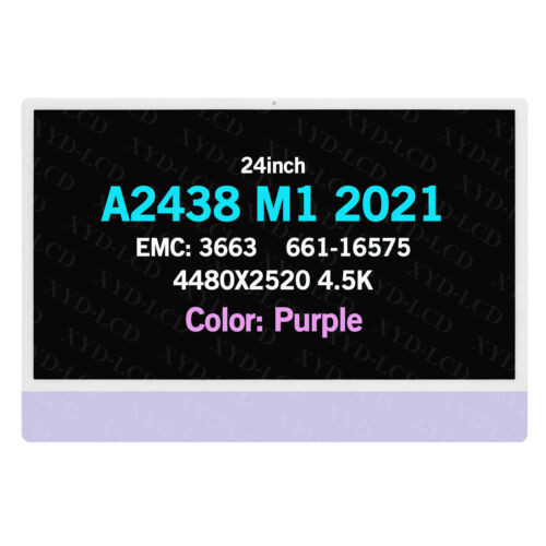 For Imac 24" 2021 M1 A2438 Retina Lcd Screen Display Emc 3663 Assembly(Purple)